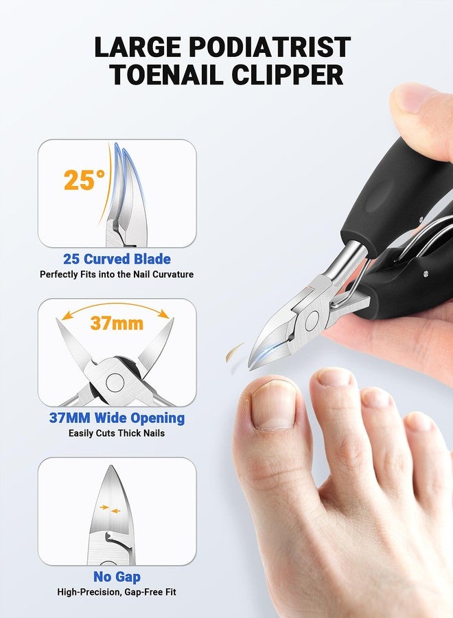 MERDTTES Toenail Clippers for Seniors Thick Toenails, Sharp Ingrown Toenail Clippers Nail Cutter Long Handle with Wide Jaw for Thick Nails, Heavy Duty Large Toe Nail Clipper Set for Men & Women,7 Pcs - Image 2